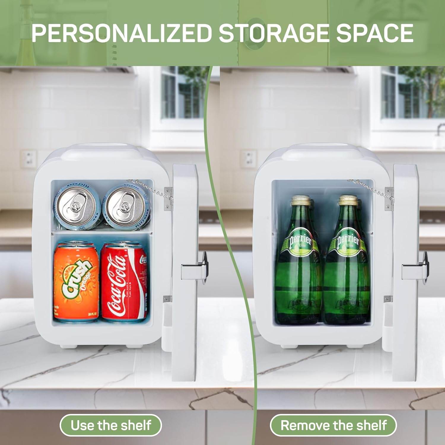 MyDepot Mini Fridge Compact 
PERSONALIZED STORAGE SPACE